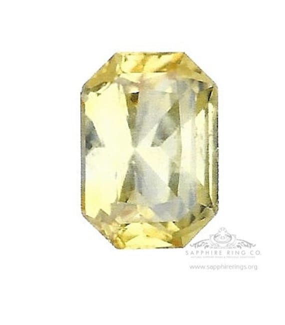 5.55 carat Unheated Yellow Sapphire, Emerald Cut GIA Certified