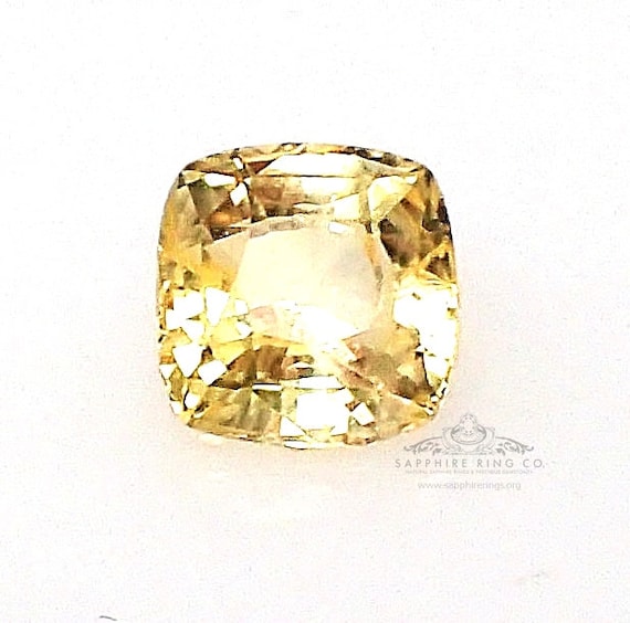 2.14 ct Unheated Yellow Ceylon Sapphire Cushion Cut, GIA Certified