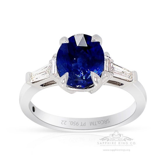 2.23 ct Platinum Sapphire Ring, GIA Certified Natural Ceylon Sapphire