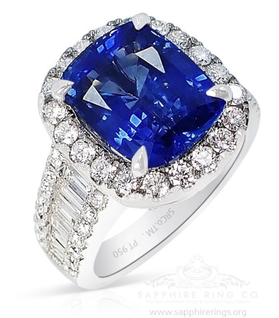 GIA Certified 5.86 ct Platinum Sapphire Ring - Origin Report