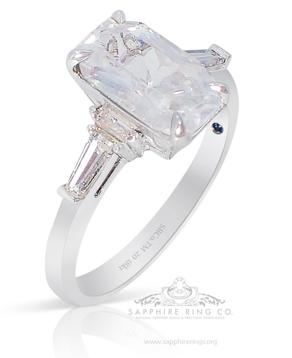 Natural White Ceylon Sapphire Ring, 2.17 Ct 18kt GIA Certified