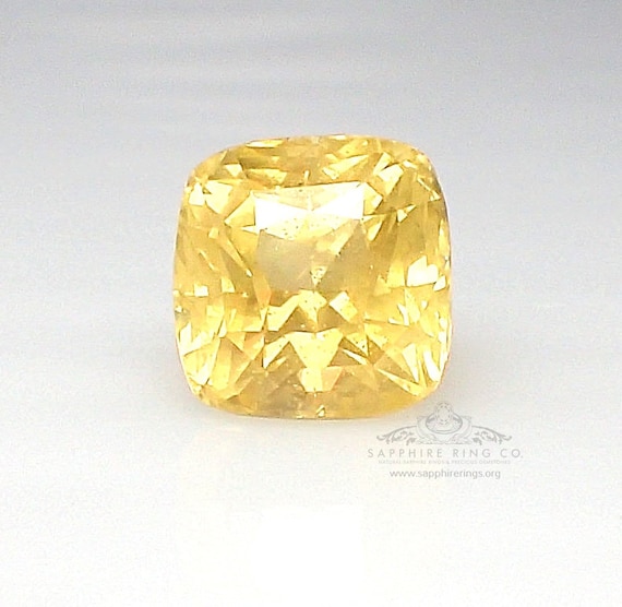 9.31 ct Unheated Yellow Sapphire, Cushion Cut GIA Origin Report
