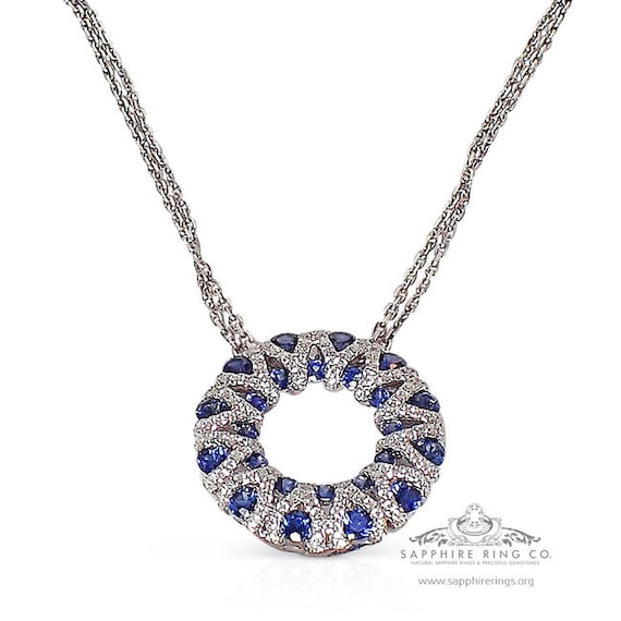 18kt Natural Sapphire Necklace 2.22 tcw - GIA G. G Certified.