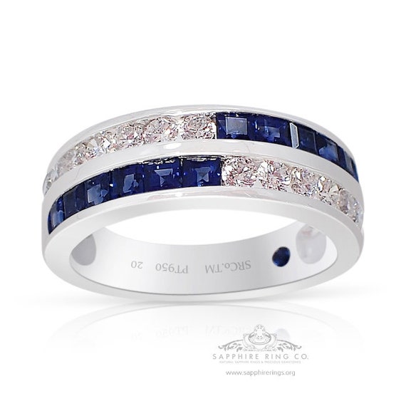 1.69 Custom-Made Platinum Sapphire & Diamond Ring