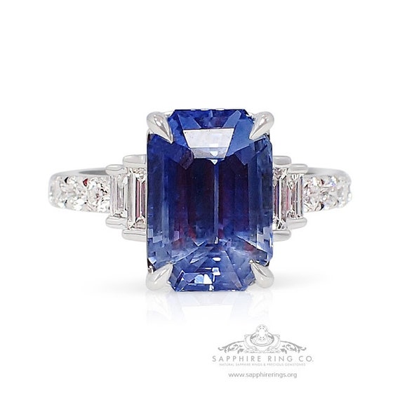 5.03 CT Platinum Sapphire Ring, GIA Certified Natural Ceylon Sapphire - Please see video.