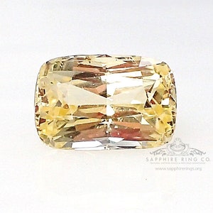 2.65 ct Unheated Yellow Ceylon Sapphire, Cushion Cut GIA Certified