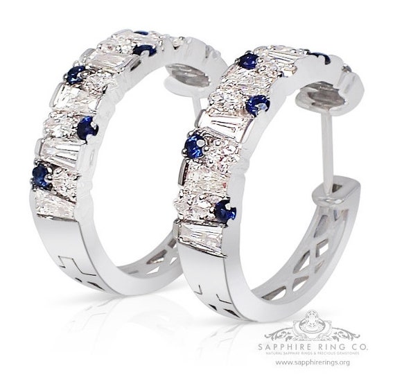 1.52 tcw Custom Made Platinum Sapphire Earrings - GIA G. G Certified
