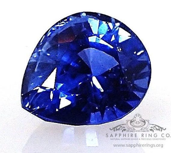 1.63 Carat Natural Royal Blue Pear Cut Sapphire - GIA Certified