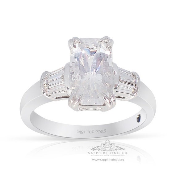 2.07 ct White Sapphire Ring, Natural GIA Certified 18kt