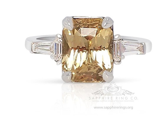 3.56 ct No Heat Platinum Sapphire Engagement Ring GIA Certified