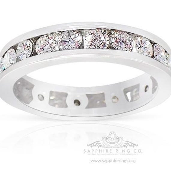 1.33 ct Platinum Diamond Wedding Band, Custom Made Eternity Band