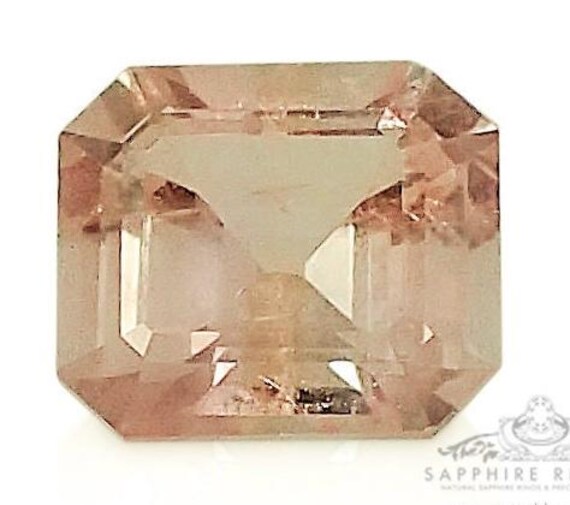 Peach Natural Sapphire - 1.96 ct Untreated Asscher Cut GIA Certified  ( Yellowish-orange )