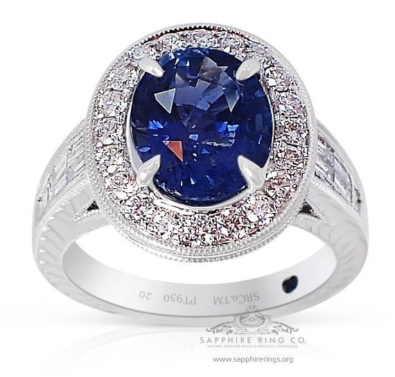 3.03 Carat Platinum Sapphi8re Ring - Unheated GIA Certified