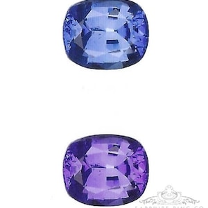 Color Change Sapphire, 1.75 ct Cushion Cut Ceylon Sapphire GIA Certified