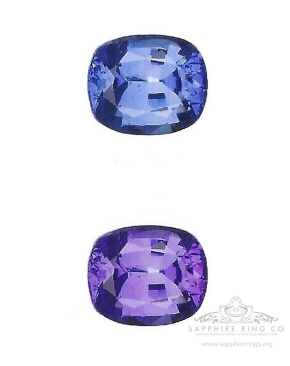 Color Change Sapphire, 1.75 ct Cushion Cut Ceylon Sapphire GIA Certified