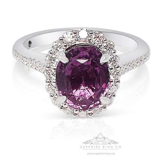 2.79 ct Natural Pink Sapphire Ring, Platinum GIA Certified