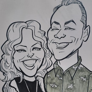Black and White Caricature (2 Faces)