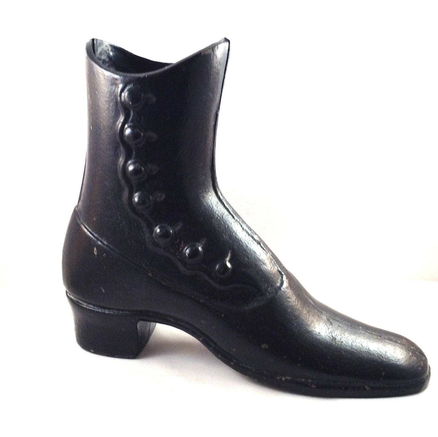 Victorian botas Door Stop negro Cast Iron 2 Pieces Button Up 8 1 2" Tall Vintage Victorian botas Door Stop negro negro negro Cast Iron 2 Pieces Button Up 8 1 2