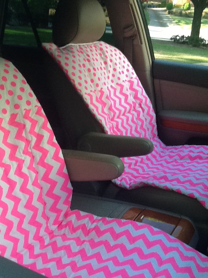 Designer Reversible Neon Pink/White CAR SEAT COVER a Great Etsy