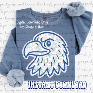 Floral Grandmillennial Eagle Mascot Digital Download | PNG File