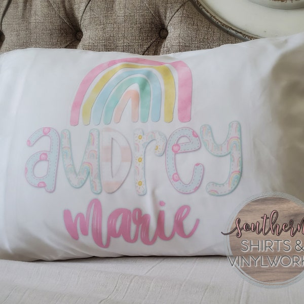 Rainbow Pillowcase Etsy