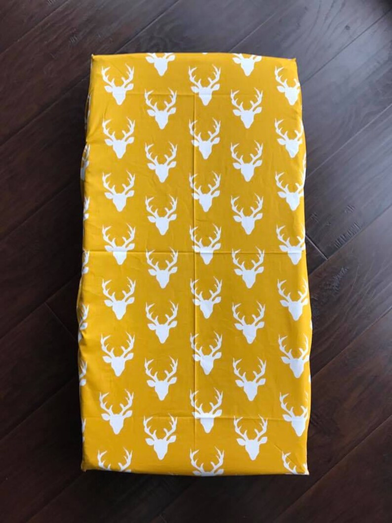 minimalist nursery Modern Floral Nursery Fitted Changing Pad Cover in Summer Grove by Day navy coral yellow aqua