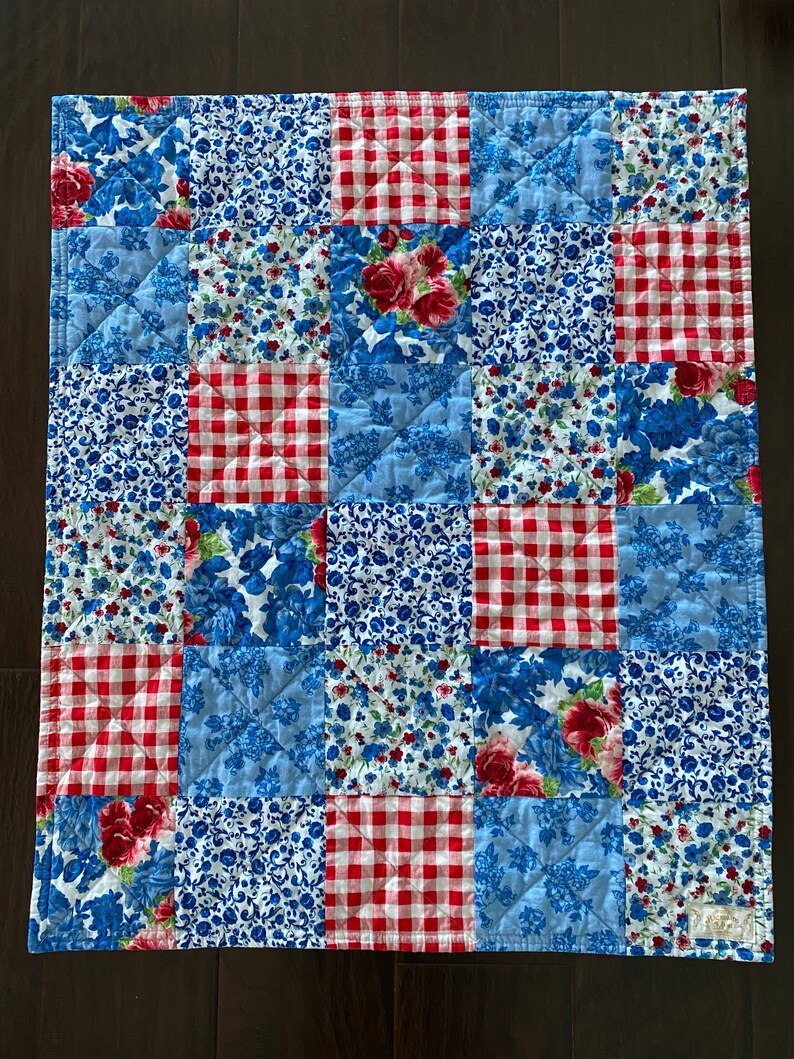 Patchwork quilt Pioneer Woman Heritage Floral baby girl modern prints ready to ship image 3