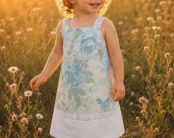 Handmade Pillowcase Dress 2T 3T | Vintage Style Toddler Dress | Floral Summer Dress for Girls | Lightweight Cotton Dress | Boutique Kids