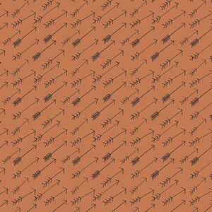 May include: A seamless pattern of black arrows pointing to the right on a burnt orange background.