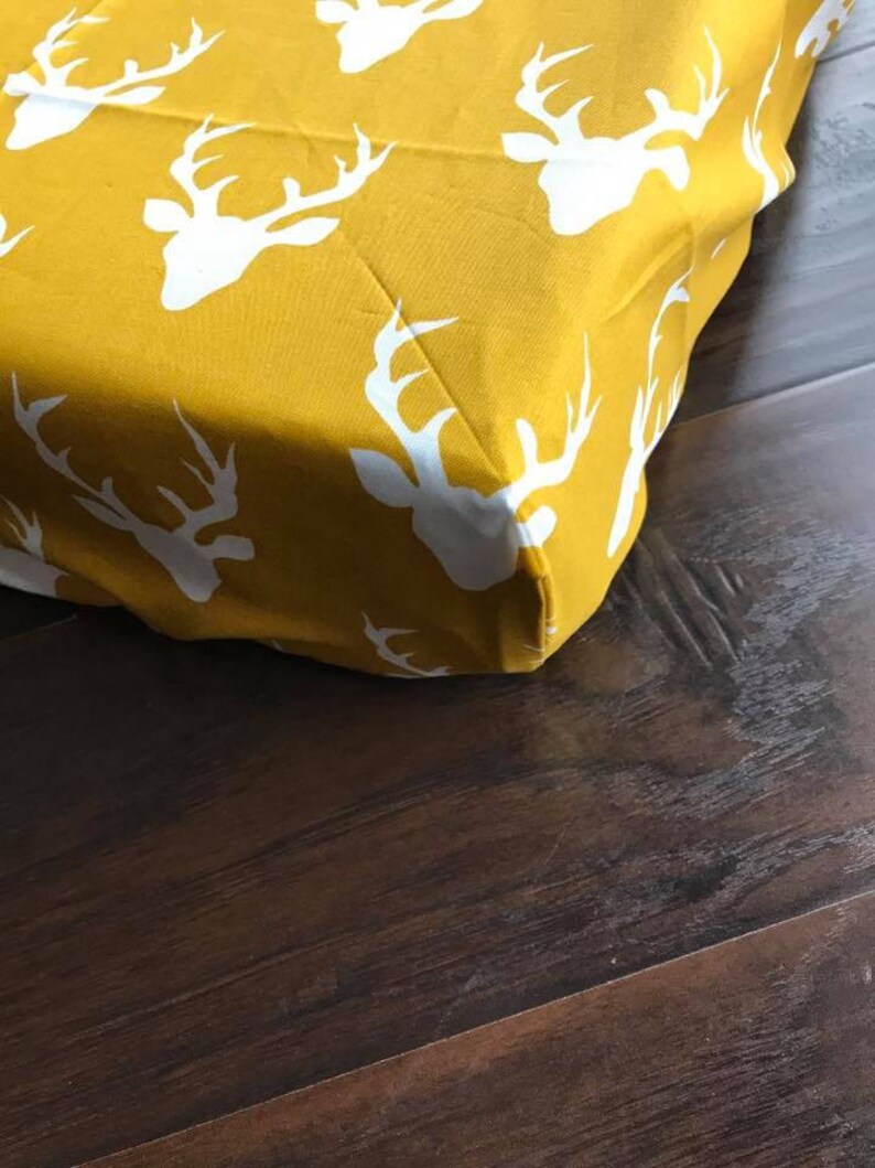 minimalist nursery Modern Floral Nursery Fitted Changing Pad Cover in Summer Grove by Day navy coral yellow aqua