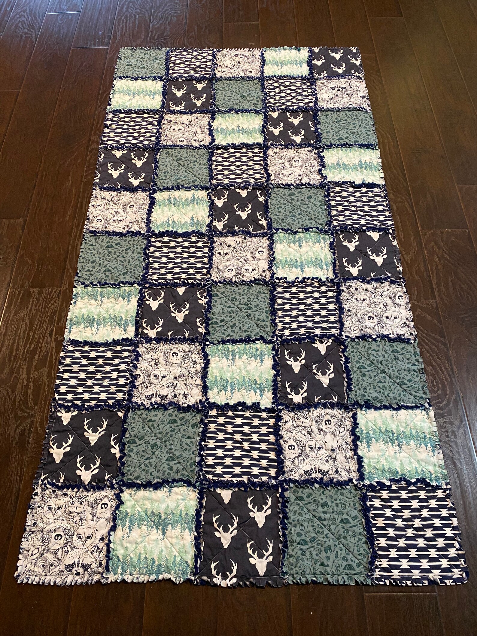 RV Bunk House Quilt Custom Made Bunk Bedding Rag Quilt Etsy