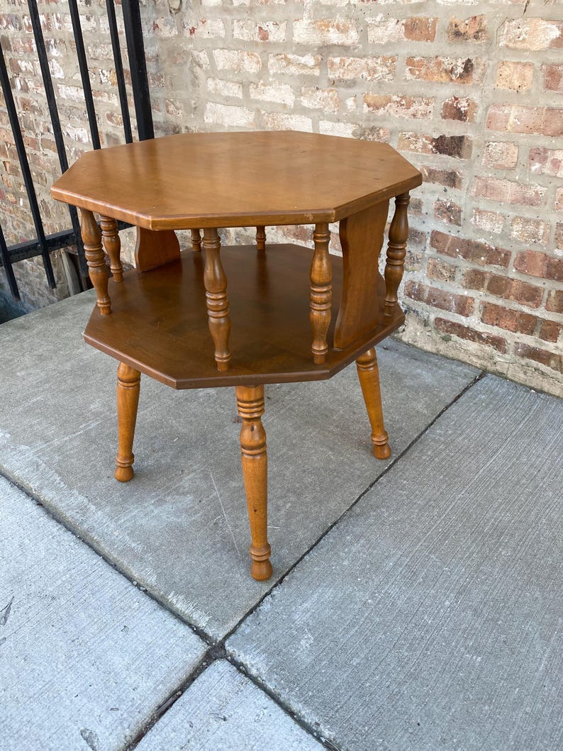 Antique Wood Side Table End Table W Shelf 20 W - Etsy