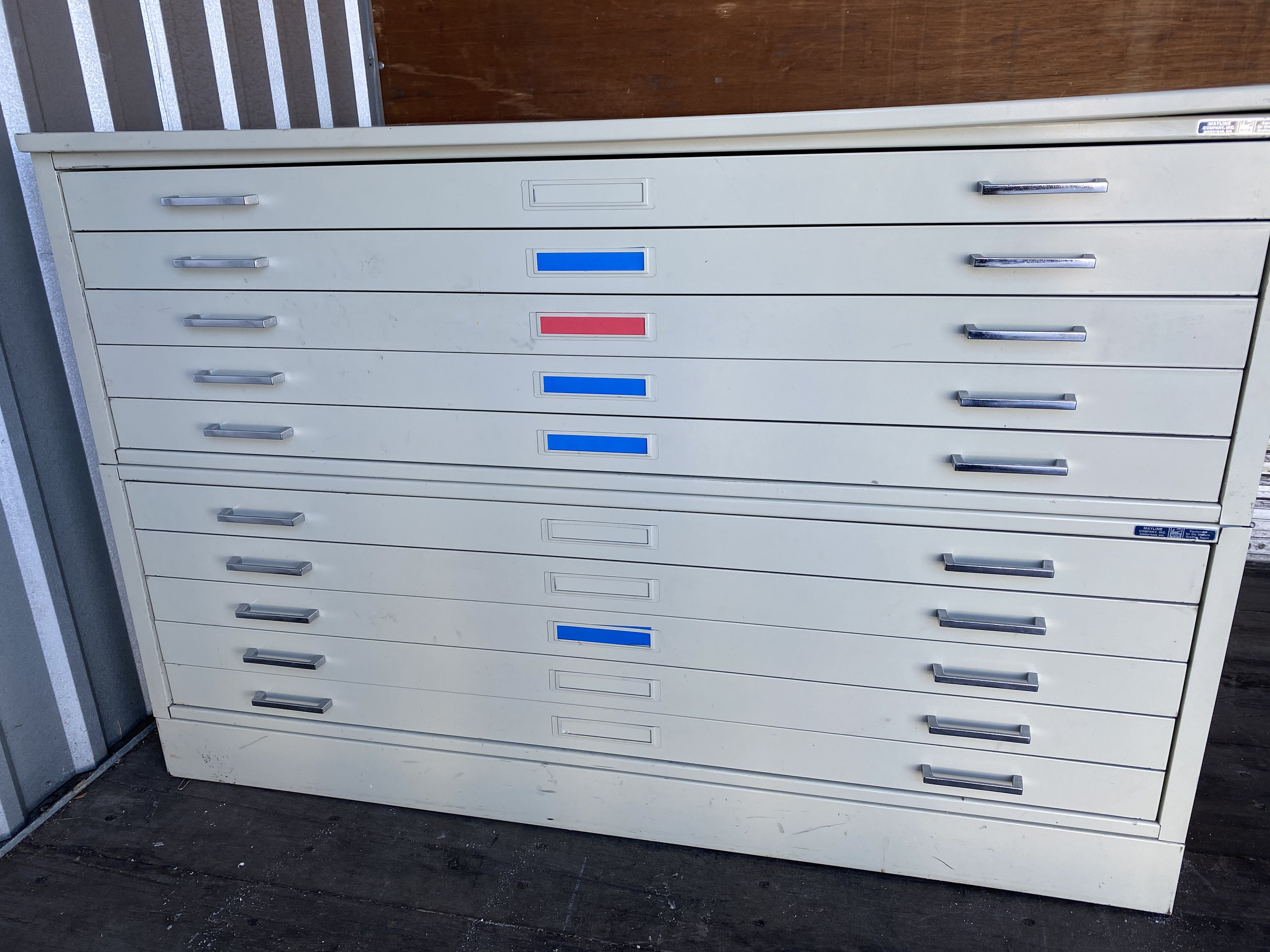 Vintage 10 Drawer Flat File Blueprint with base Etsy
