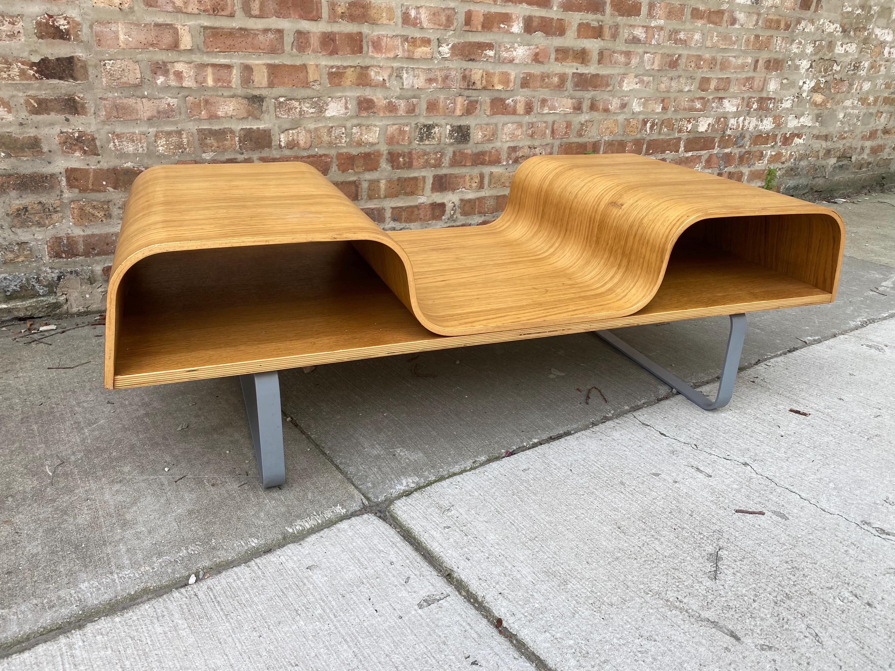 Antique Ikea MCM Lagfors Bent Plywood Coffee Table 48