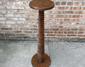 Tall Unique Solid Wood Classic style Pedestal Display Stand 40 ht