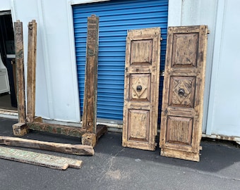 Vintage Double Door Mugul style Wood Indian Doors
