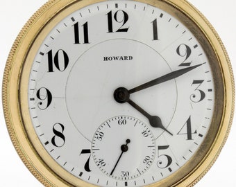 Vintage Howard Pocket Watch Gold Filled 17 Jeweled Movement