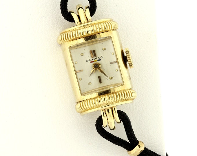 Ladies Vintage Benrus 1950s Wrist Watch 14K Yellow Gold - Etsy