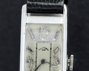 Platinum Paul Ditisheim Diamond Dial Wrist Watch