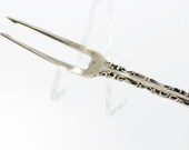 Whiting Louis XV Sterling Silver Olive Fork with Swirls and Scalloped Edges