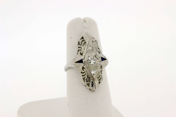 Vine Filigree Ring With Compass Points Diamonds a… - image 5