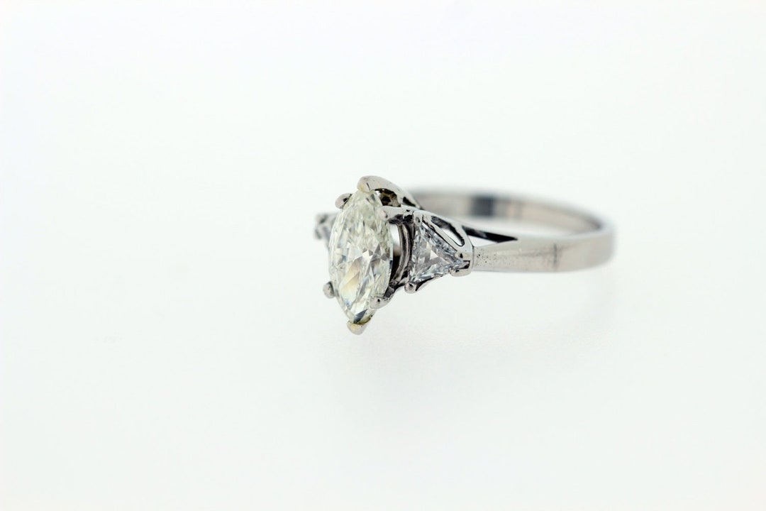 Platium Marquise Diamond Ring - Etsy