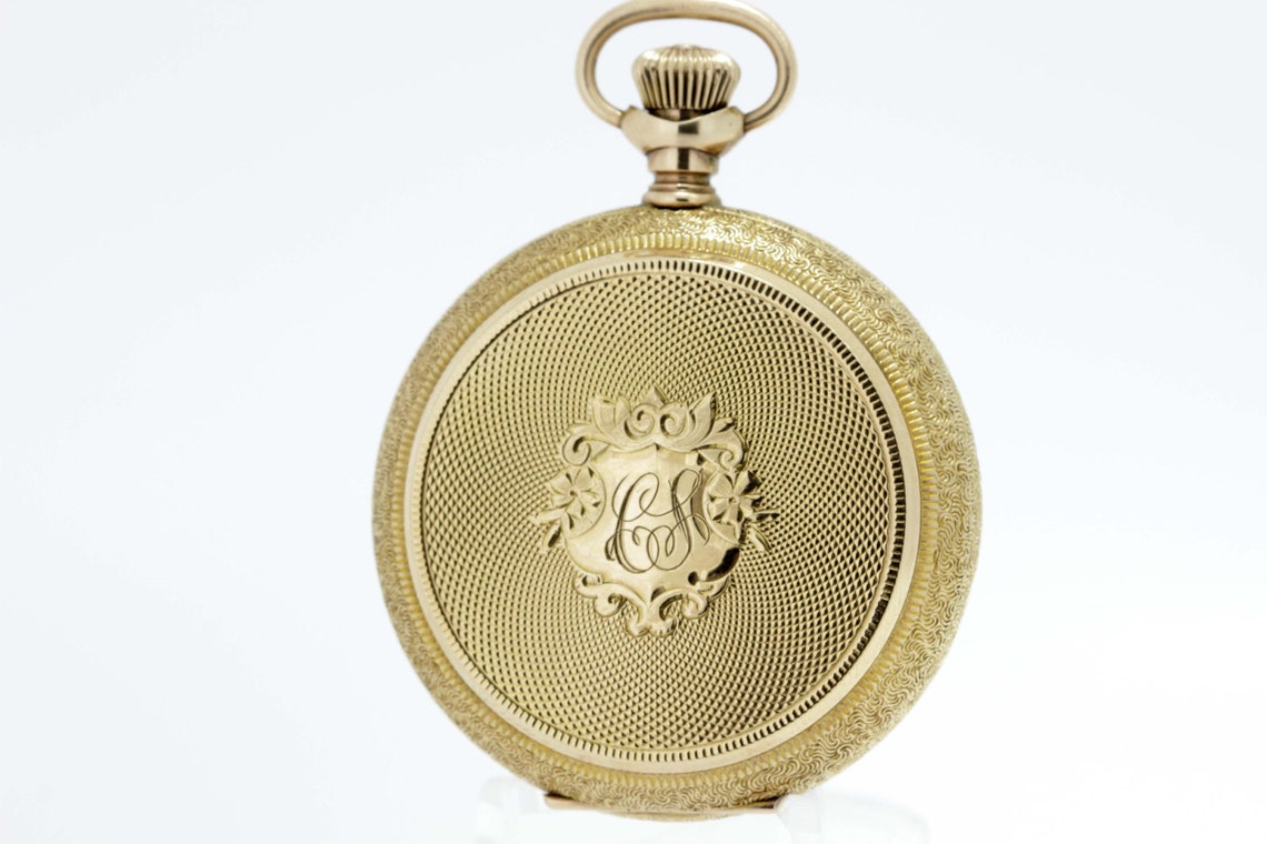 14K Gold Elgin Pocket Watch With Shield - Etsy