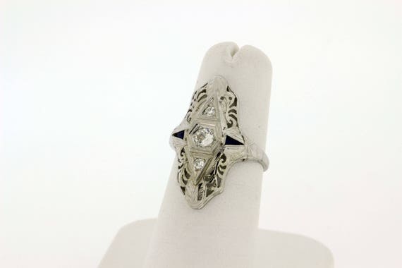 Vine Filigree Ring With Compass Points Diamonds a… - image 3