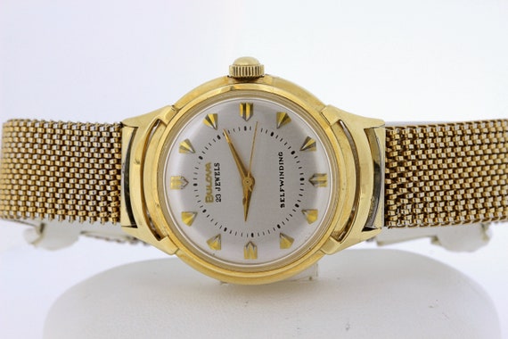 Bulova腕時計 ゴールド 1950年代 ブローバ 腕時計 自動巻き 23 宝石付きムーブメント 14K