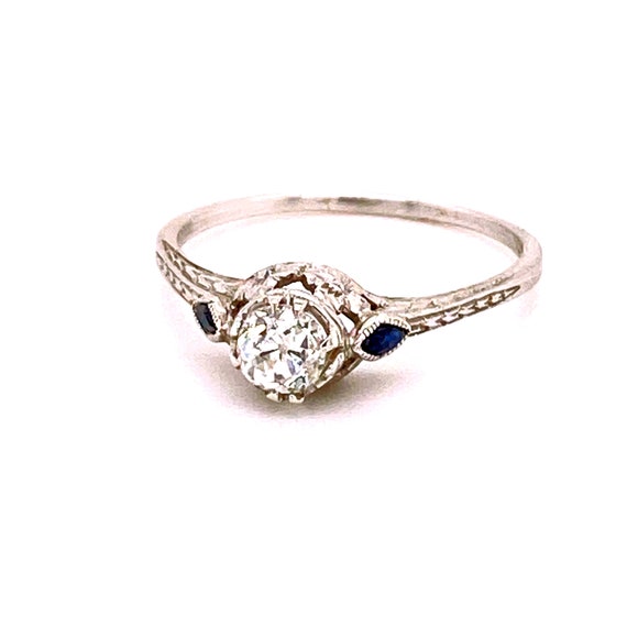 1920s Floral Diamond Ring - image 2