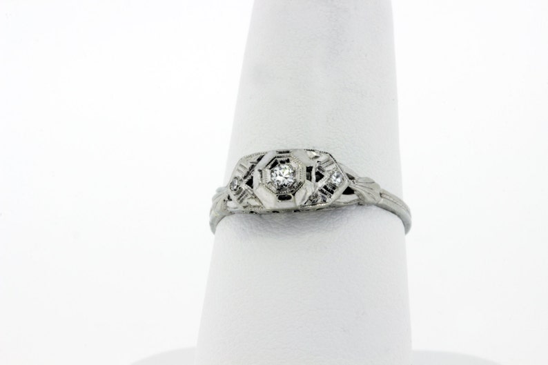 14K Trio Diamond Ring with Octagonal Head image 5