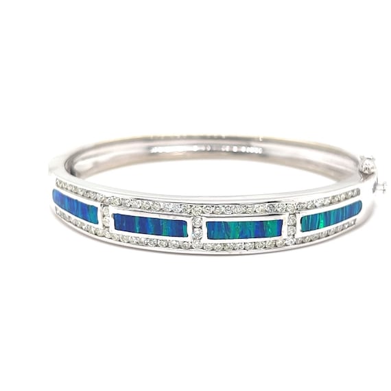 Opal and Diamond Bangle - image 3