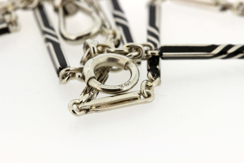 14K White Gold Pocket Watch Chain Etsy