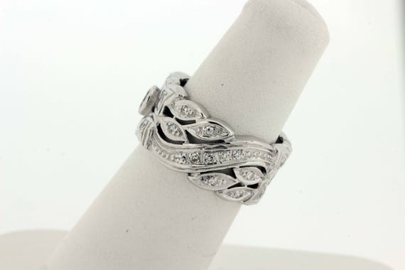 Floral Diamond Band  Wide - image 3